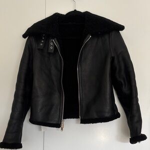 Black Theory Leather Shearling Jacket
